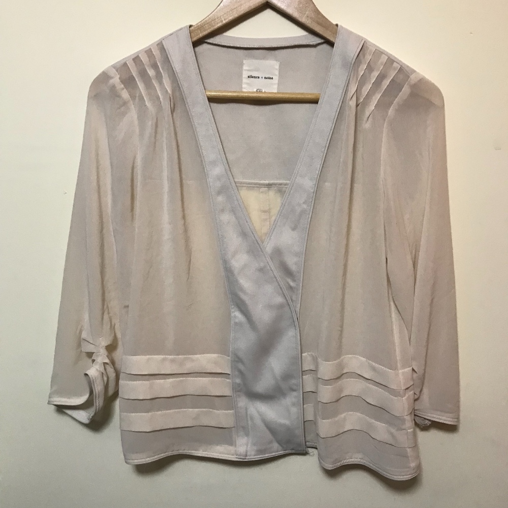[3 for $15] Silence + Noise Ivory Chiffon Blouse